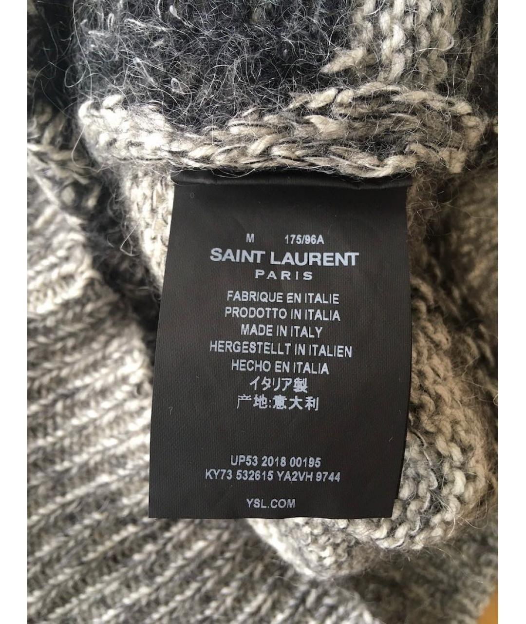 SAINT LAURENT Серый шерстяной джемпер / свитер, фото 4