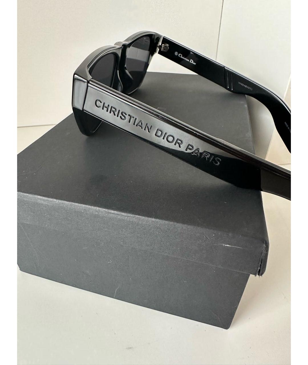 CHRISTIAN DIOR Черные пластиковые солнцезащитные очки, фото 3
