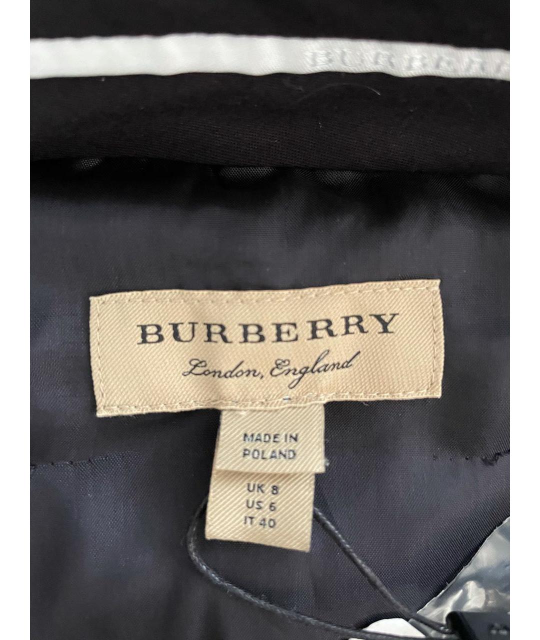 BURBERRY Темно-синие шерстяные брюки узкие, фото 3