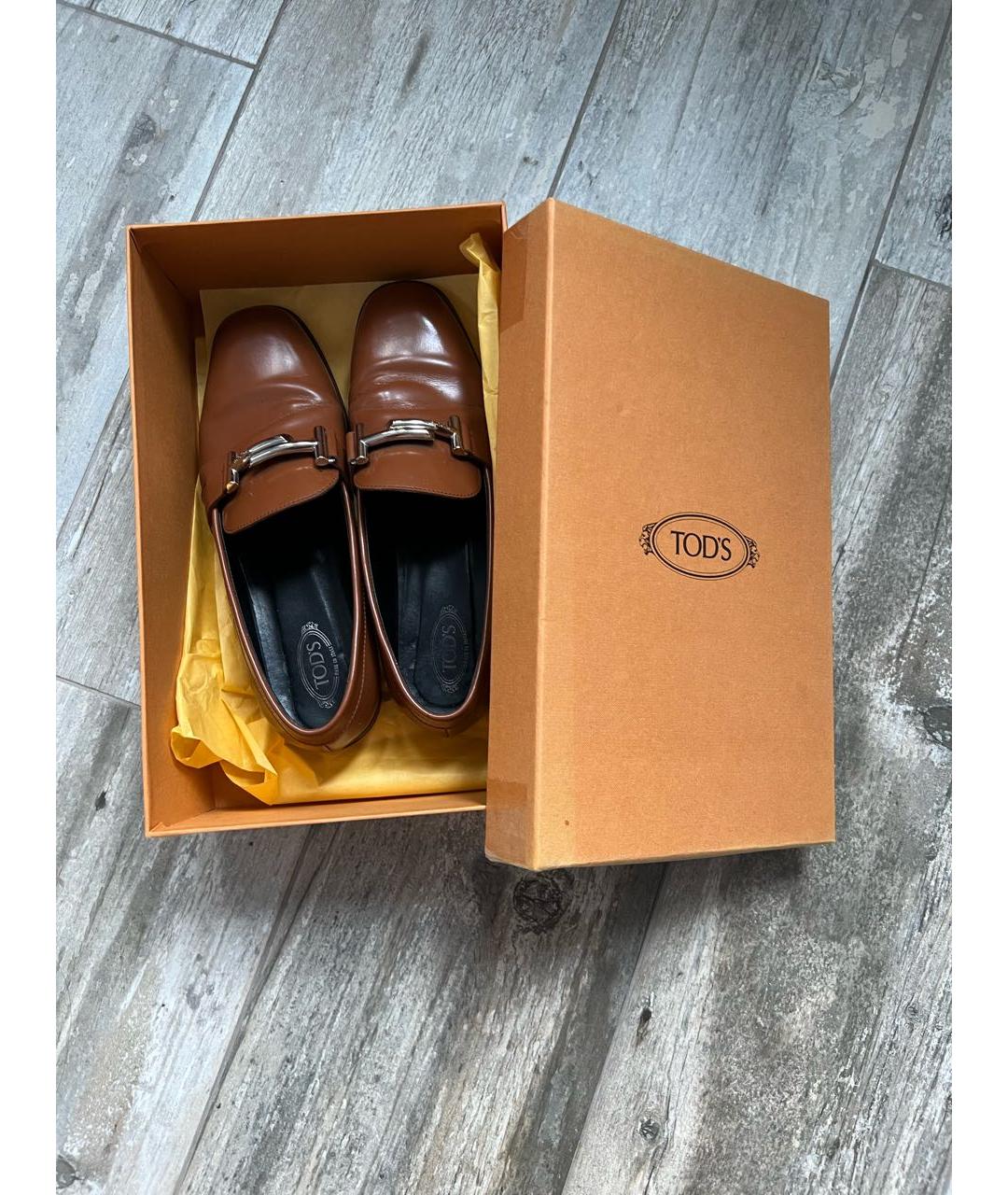 TOD'S Коричневые кожаные лоферы, фото 7