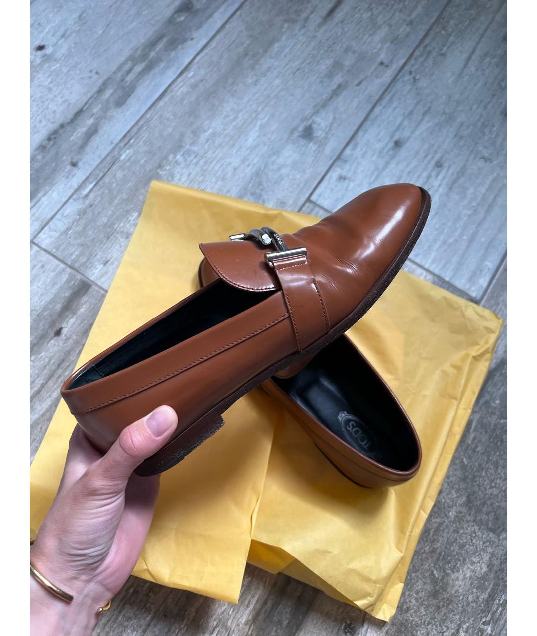 TOD'S Коричневые кожаные лоферы, фото 5