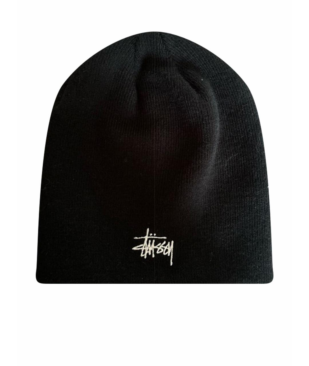 STUSSY Черная шерстяная шапка, фото 1