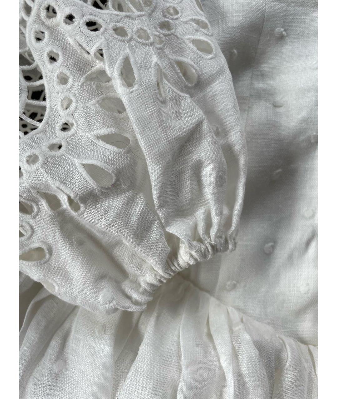 ZIMMERMANN Белое льняное коктейльное платье, фото 5