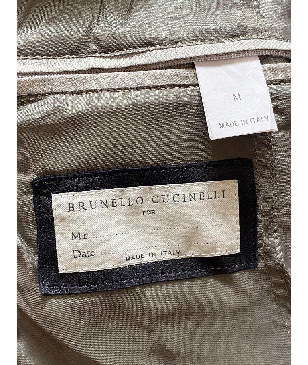 BRUNELLO CUCINELLI Темно-синяя кожаная куртка, фото 7