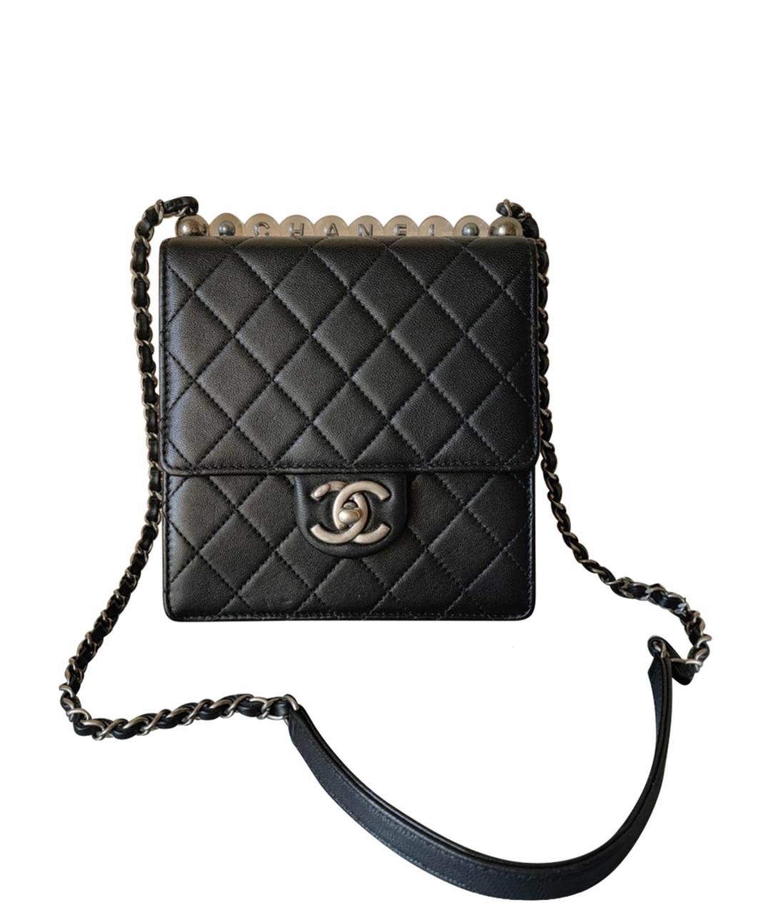 CHANEL PRE-OWNED Черная кожаная сумка через плечо, фото 1