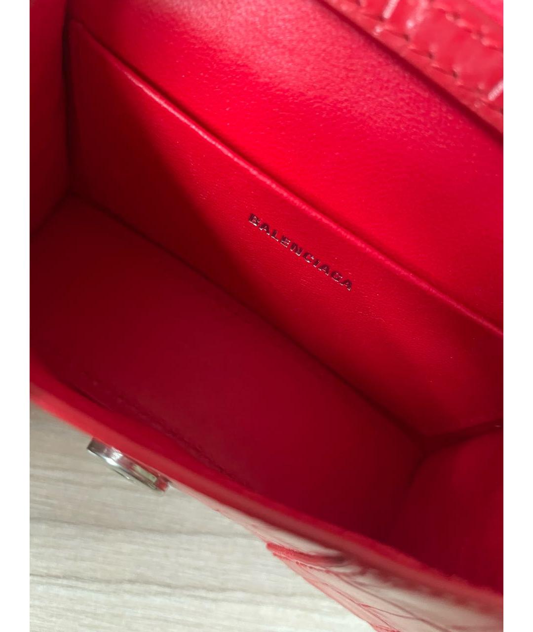BALENCIAGA Красная кожаная сумка с короткими ручками, фото 8