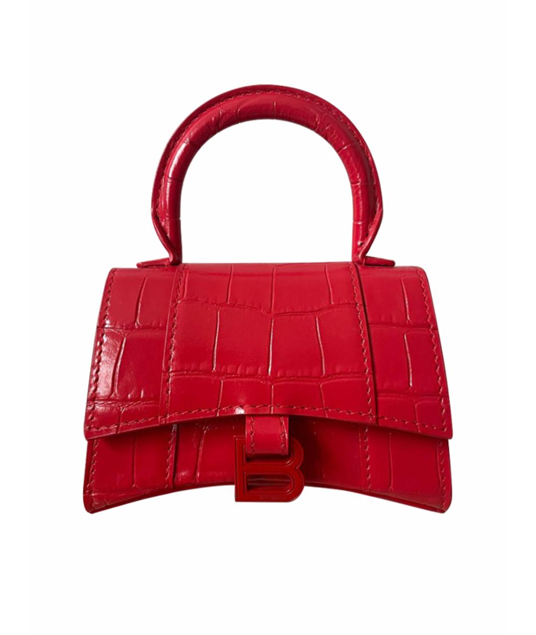 BALENCIAGA Красная кожаная сумка с короткими ручками, фото 1