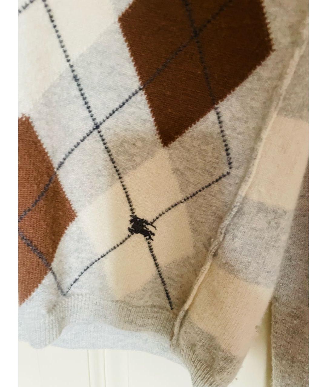 BURBERRY Бежевый шерстяной джемпер / свитер, фото 2