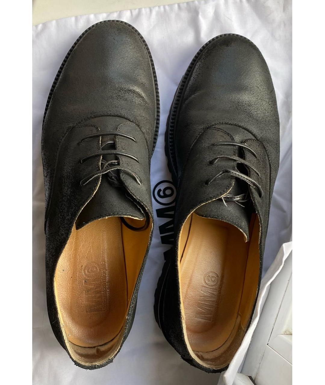 MM6 MAISON MARGIELA Черные кожаные брогги и оксфорды, фото 3
