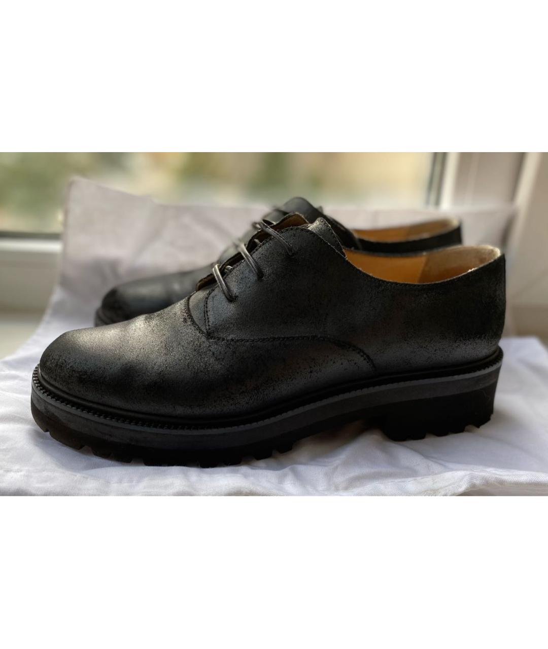 MM6 MAISON MARGIELA Черные кожаные брогги и оксфорды, фото 7