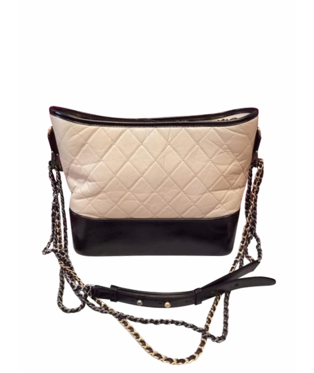 CHANEL Бежевая кожаная сумка через плечо, фото 1