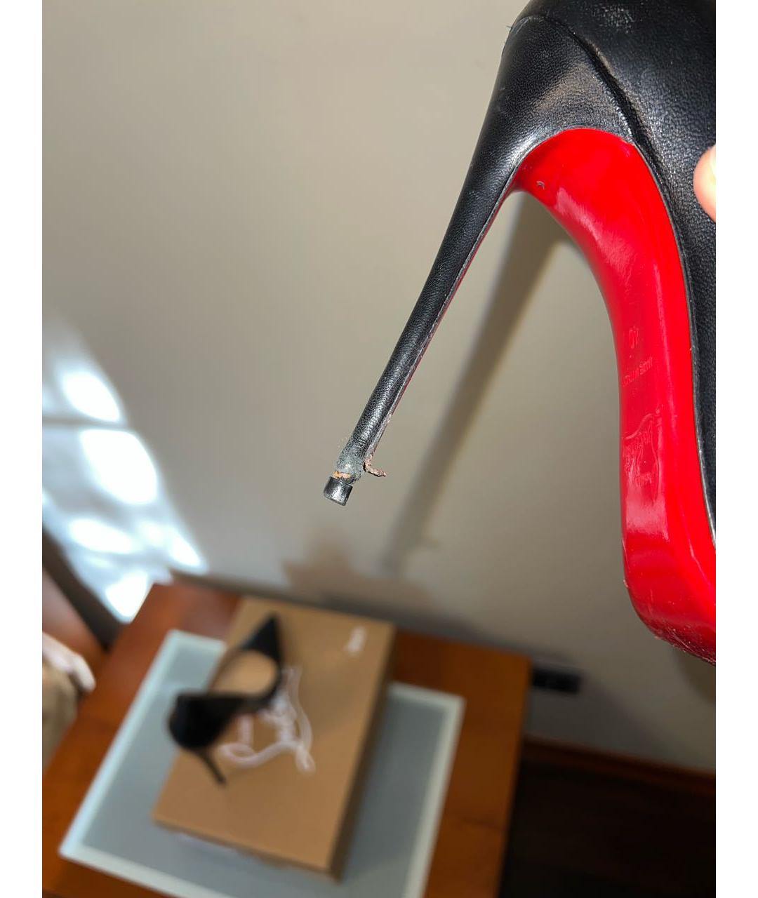 CHRISTIAN LOUBOUTIN Черные кожаные туфли, фото 5