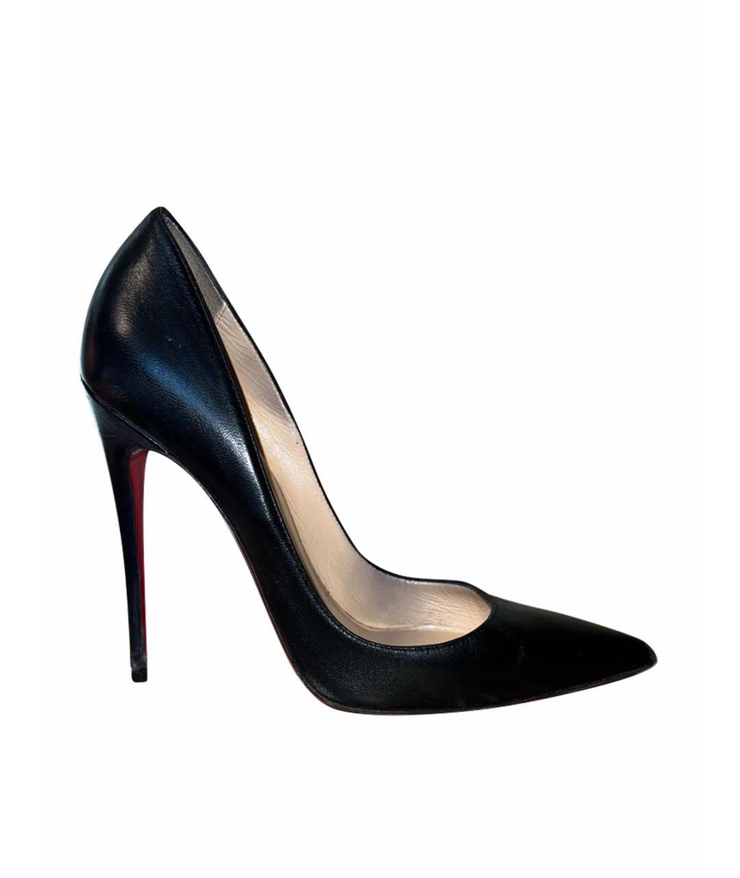 CHRISTIAN LOUBOUTIN Черные кожаные туфли, фото 1