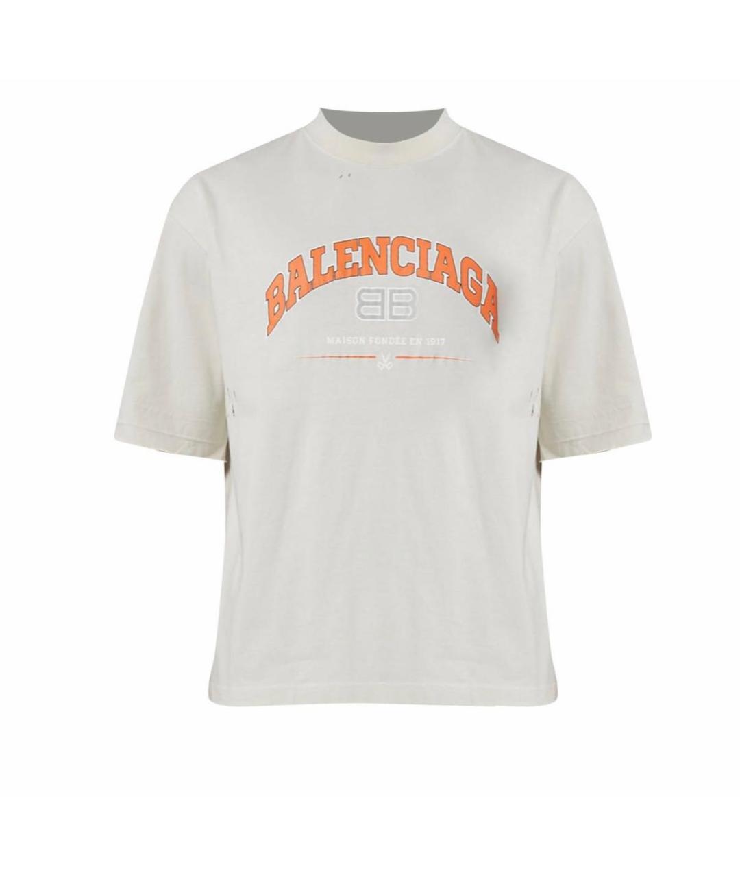 BALENCIAGA Бежевая хлопковая футболка, фото 1