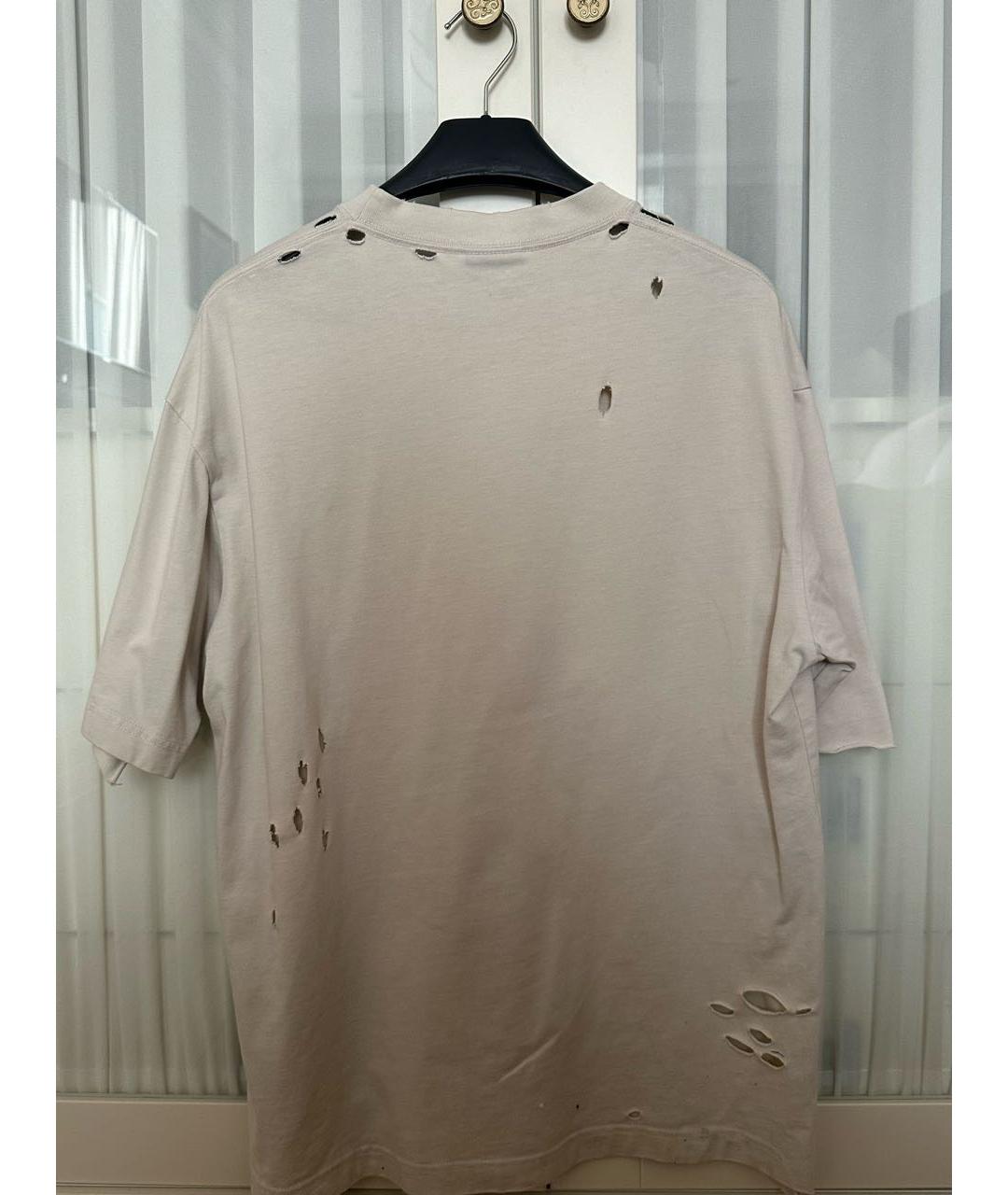 BALENCIAGA Бежевая хлопковая футболка, фото 3