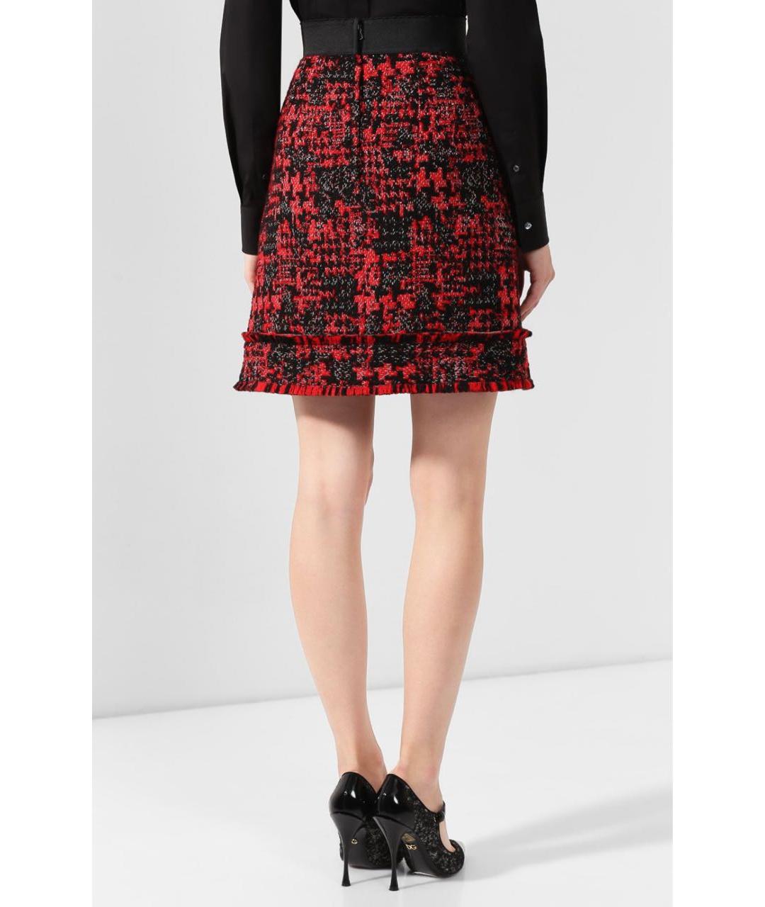 DOLCE&GABBANA Красная шерстяная юбка мини, фото 2
