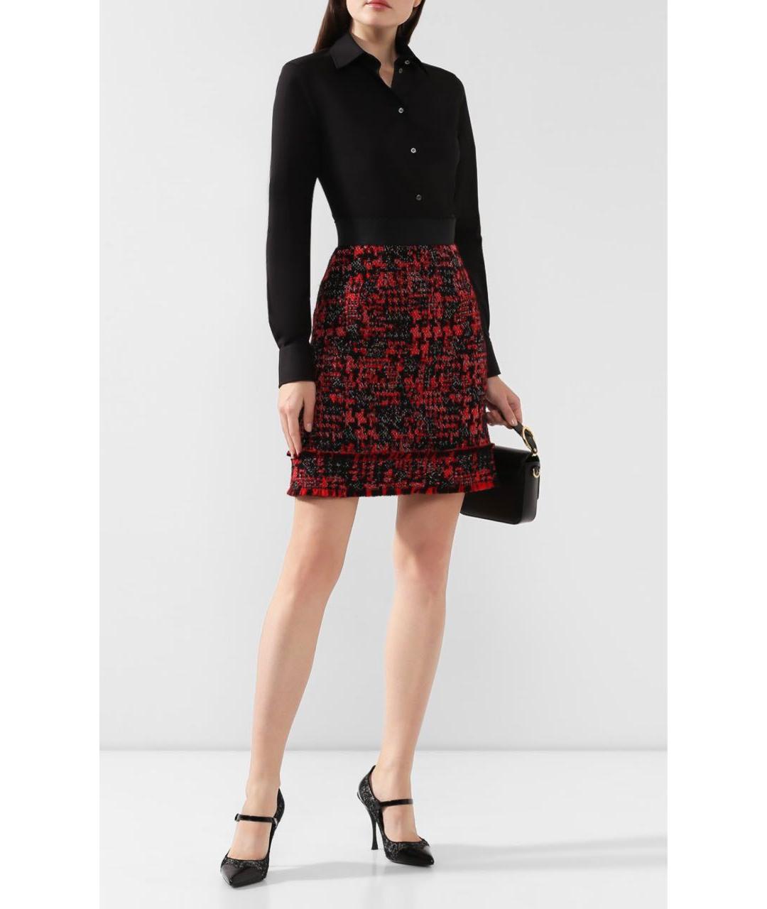 DOLCE&GABBANA Красная шерстяная юбка мини, фото 5