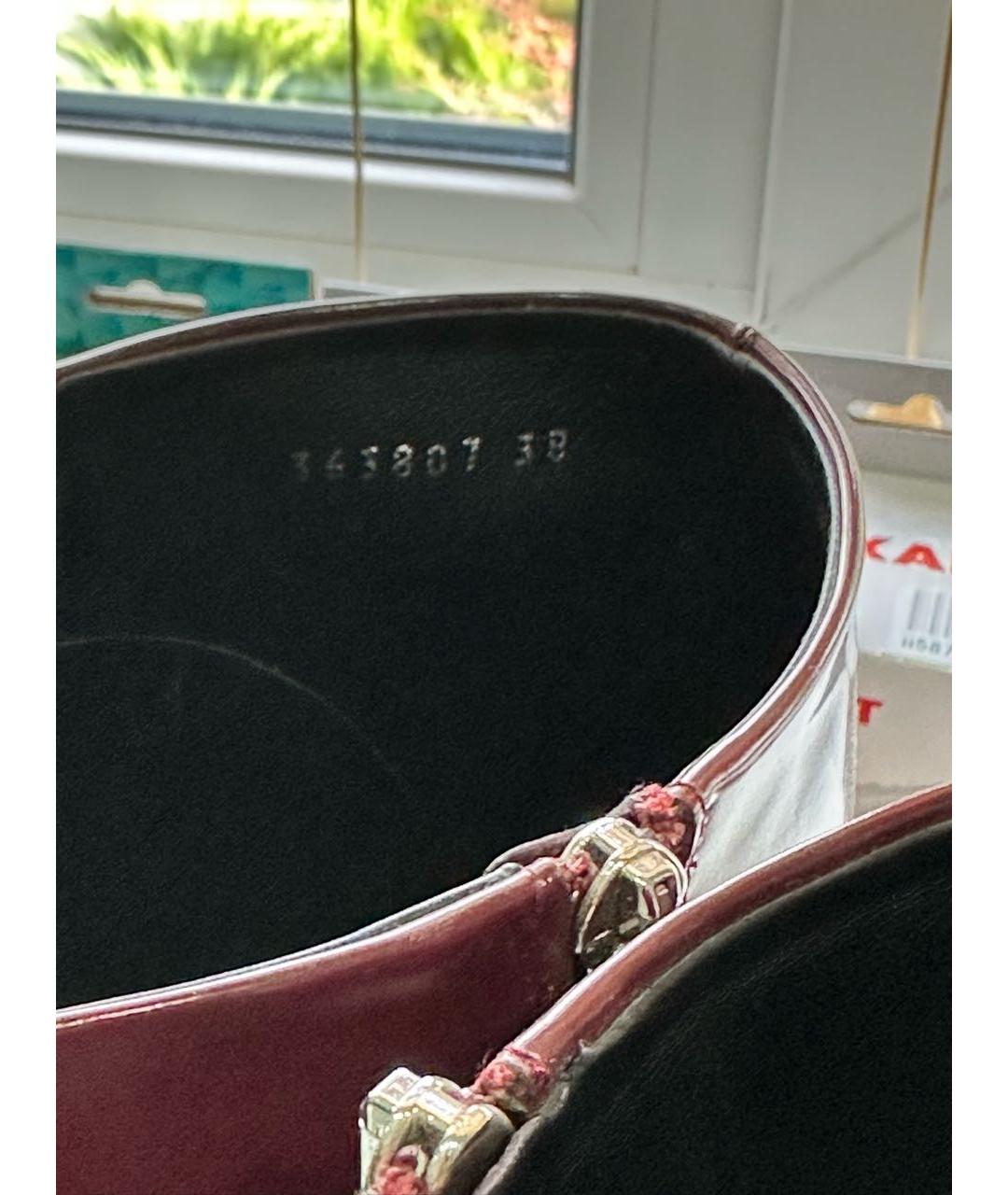 GUCCI Бордовые сапоги из лакированной кожи, фото 3