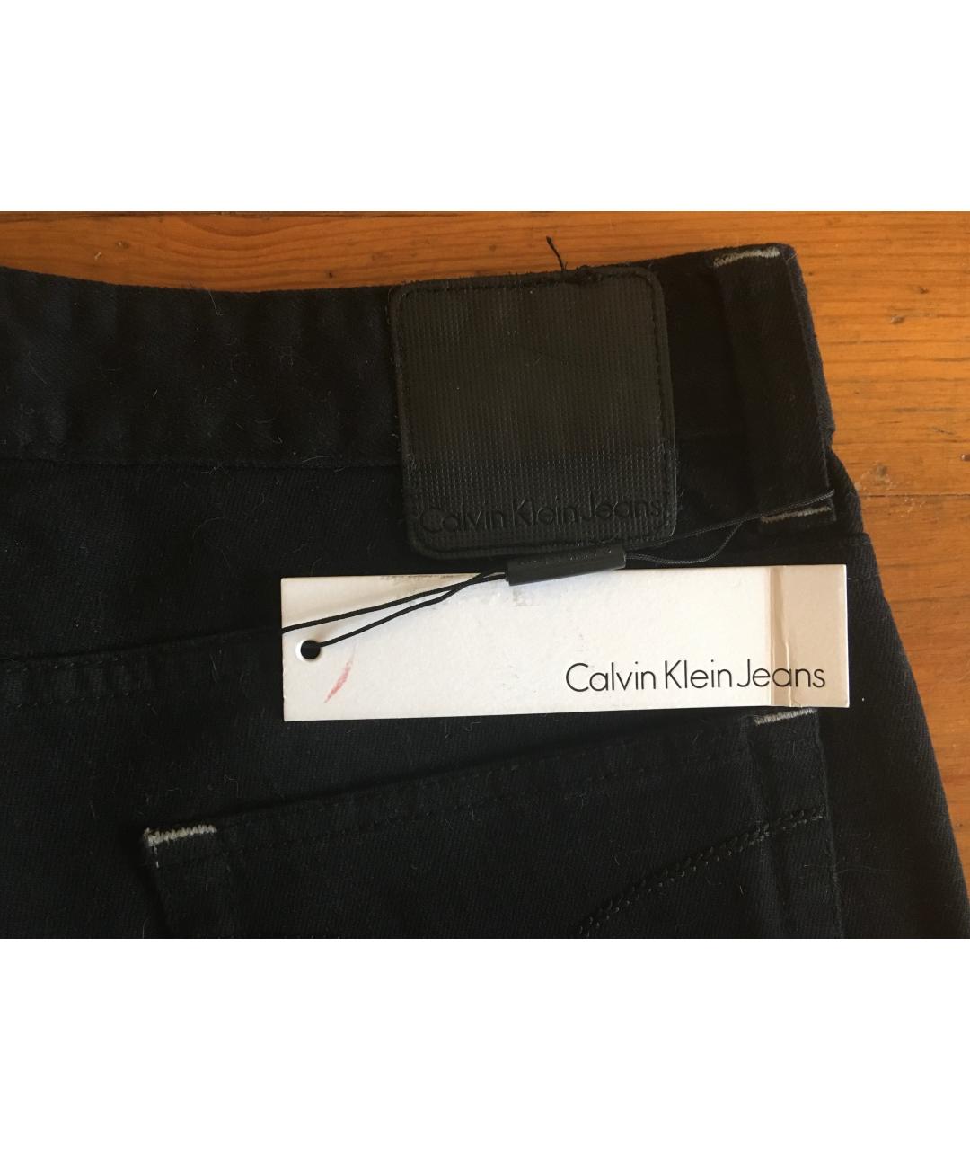 CALVIN KLEIN JEANS Черные хлопко-эластановые прямые джинсы, фото 4