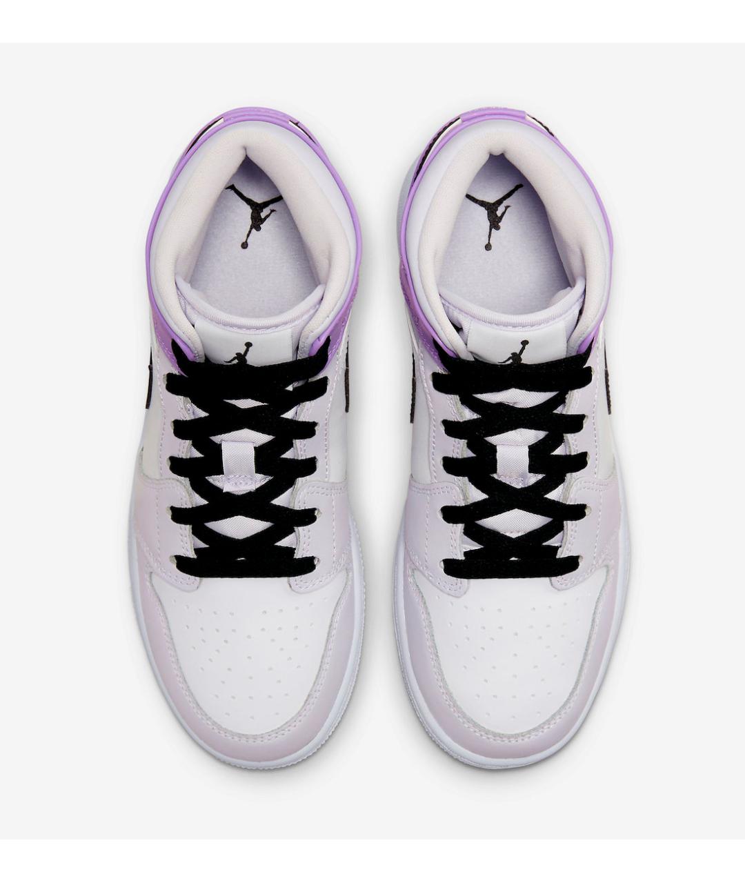 JORDAN Черные кожаные высокие кроссовки / кеды, фото 3