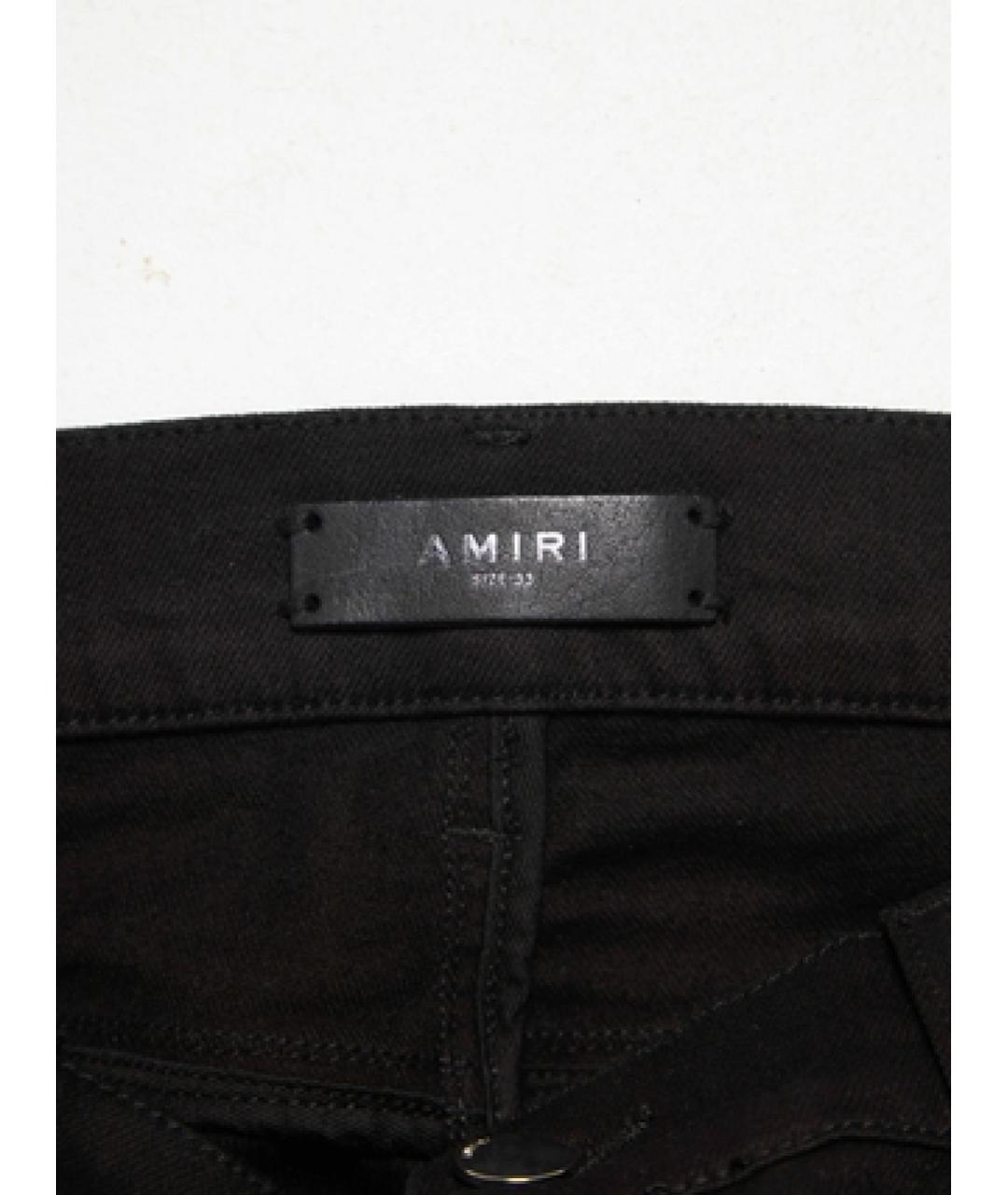 AMIRI Черные хлопко-эластановые прямые джинсы, фото 4