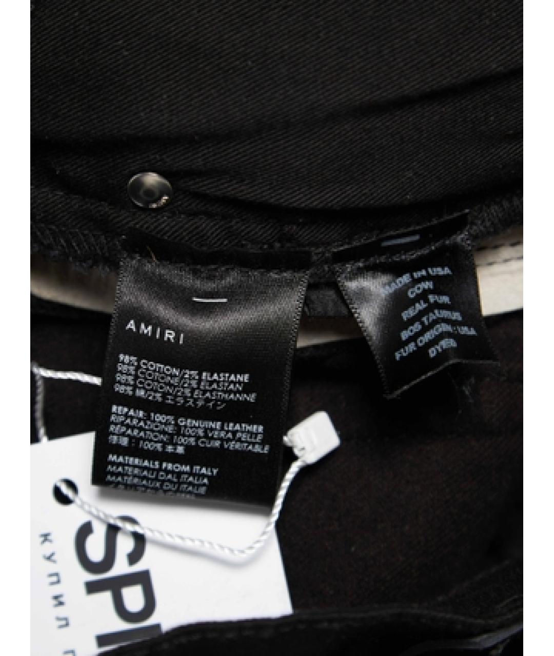 AMIRI Черные хлопко-эластановые прямые джинсы, фото 6
