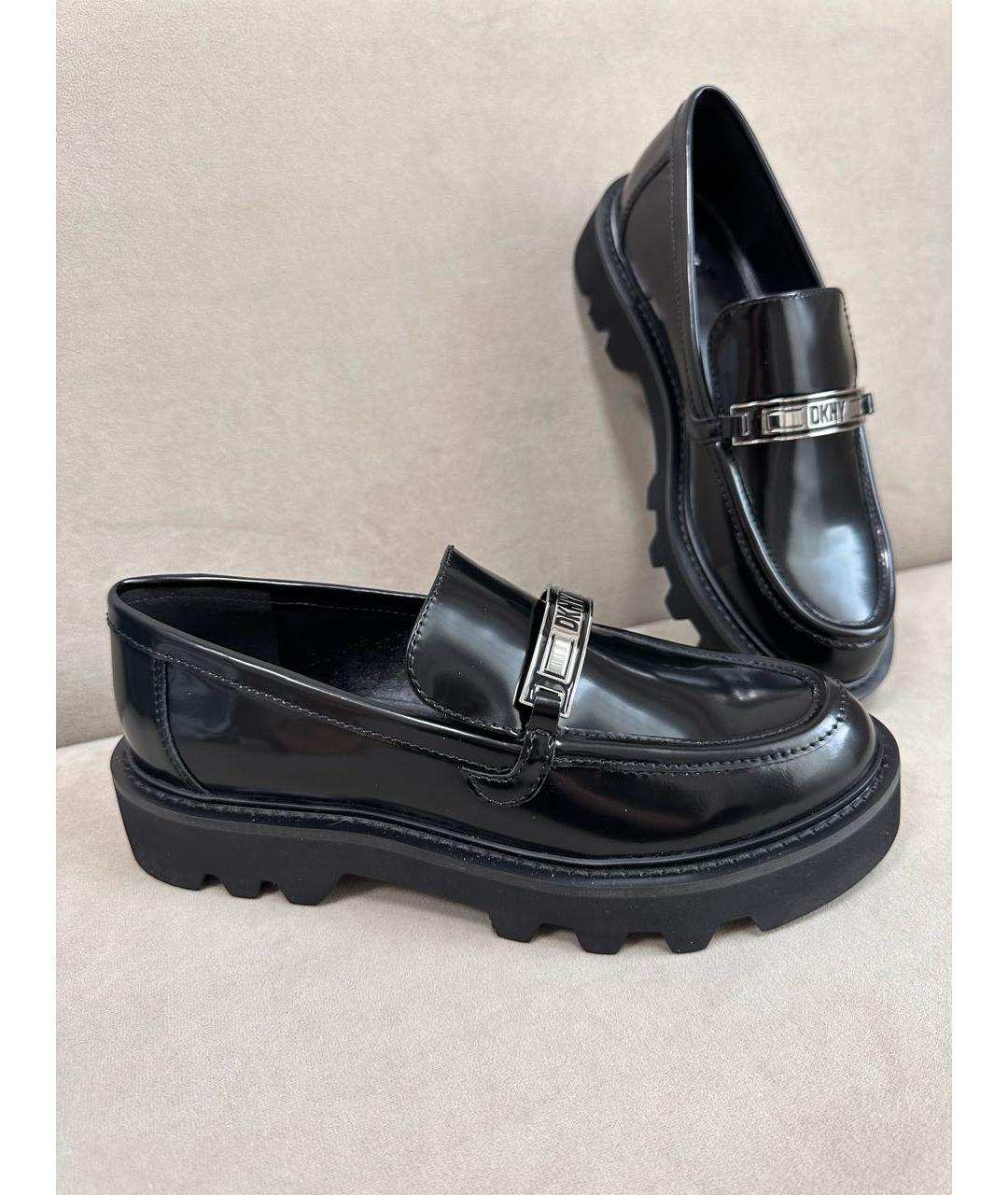 DKNY Черные лоферы из лакированной кожи, фото 5