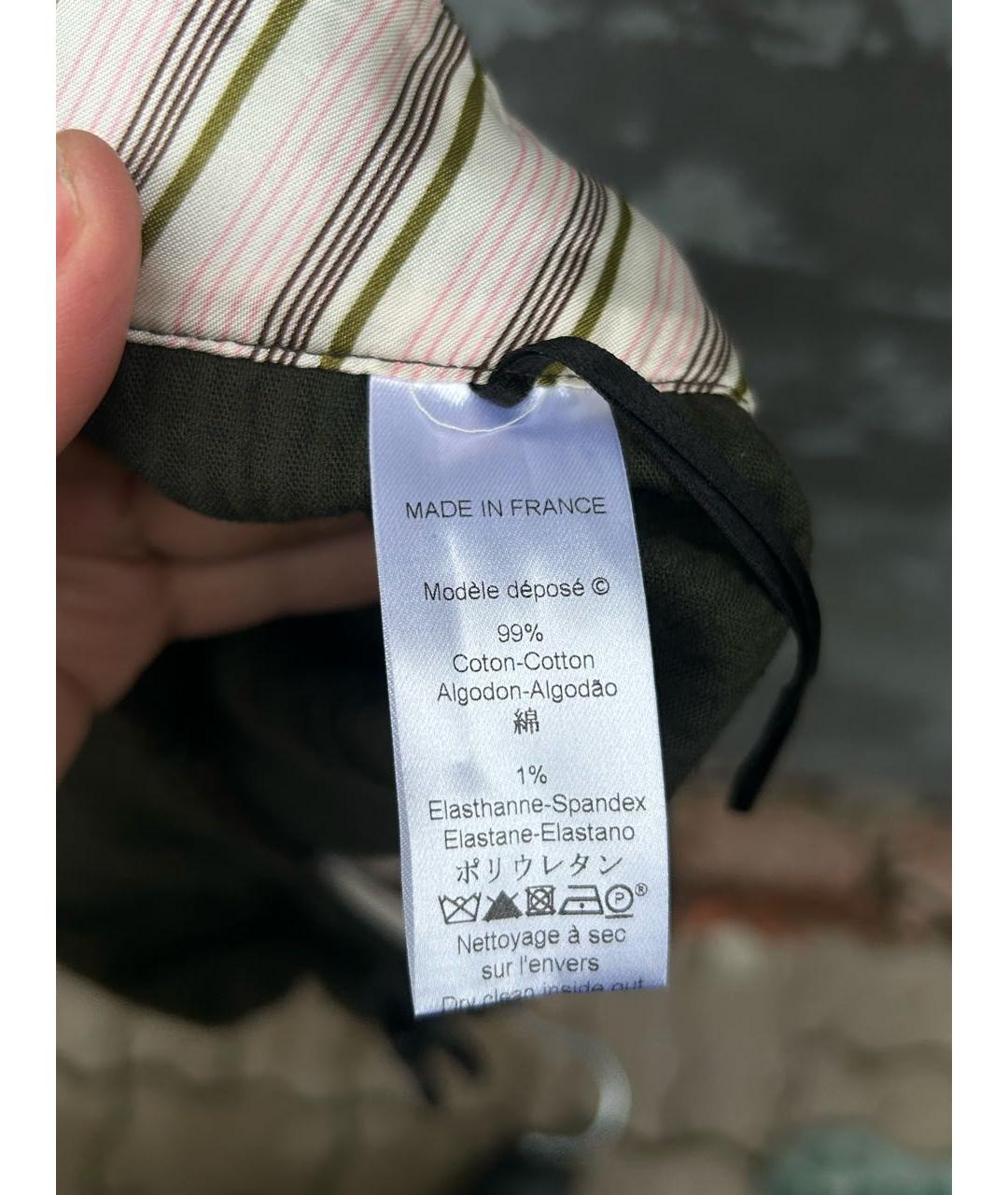 KENZO Зеленая хлопко-эластановая юбка миди, фото 5