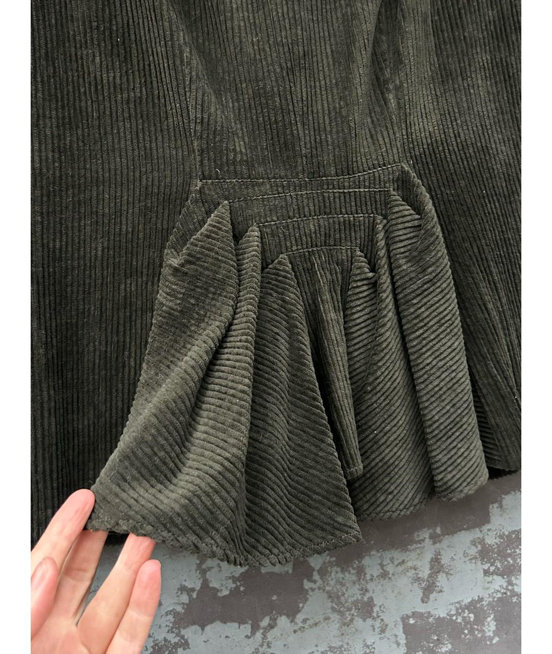 KENZO Зеленая хлопко-эластановая юбка миди, фото 8