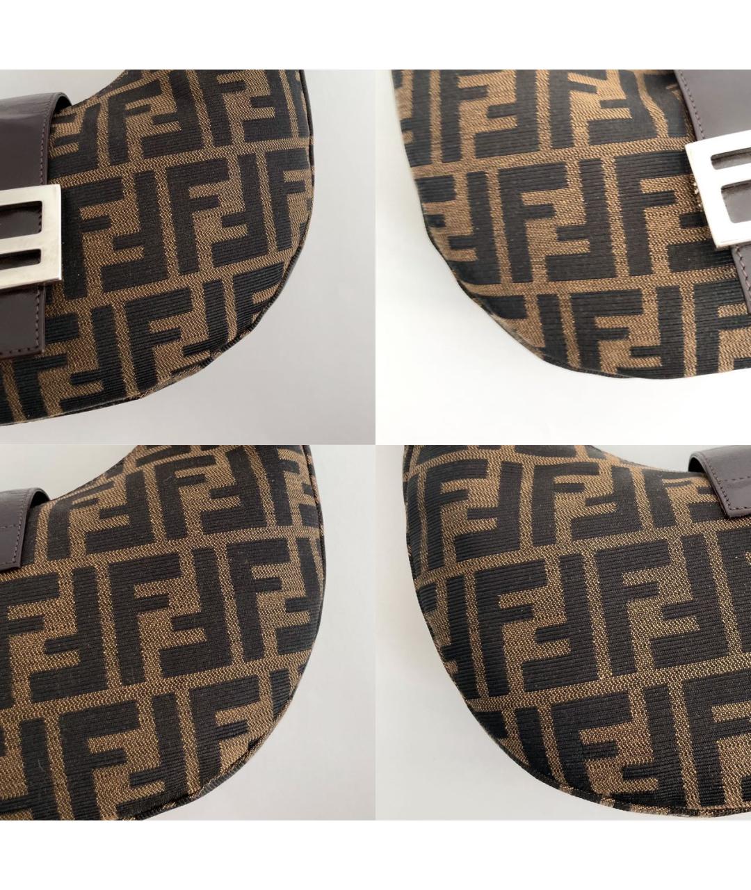 FENDI Коричневая жаккардовая сумка через плечо, фото 4