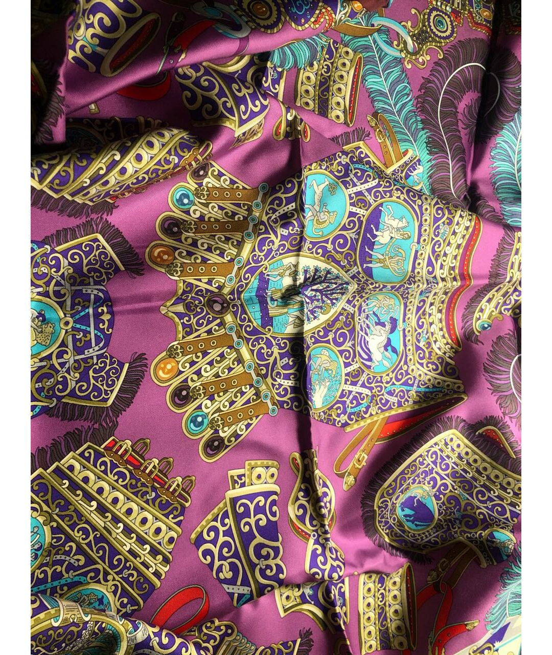 HERMES PRE-OWNED Фиолетовый шелковый шарф, фото 2