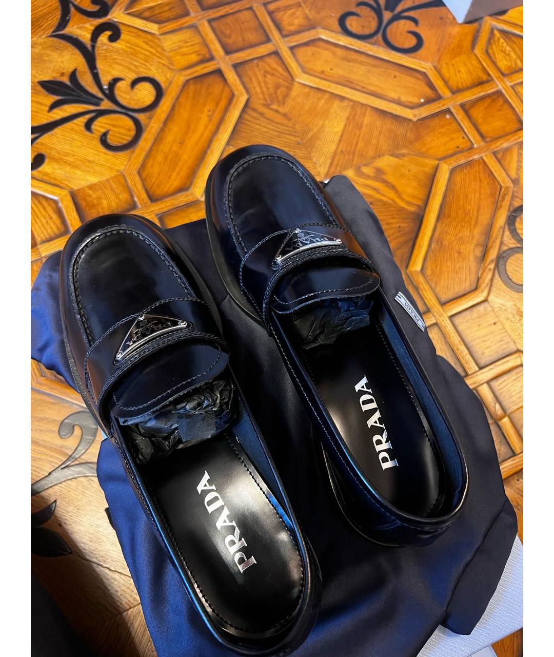 PRADA Черные кожаные лоферы, фото 7