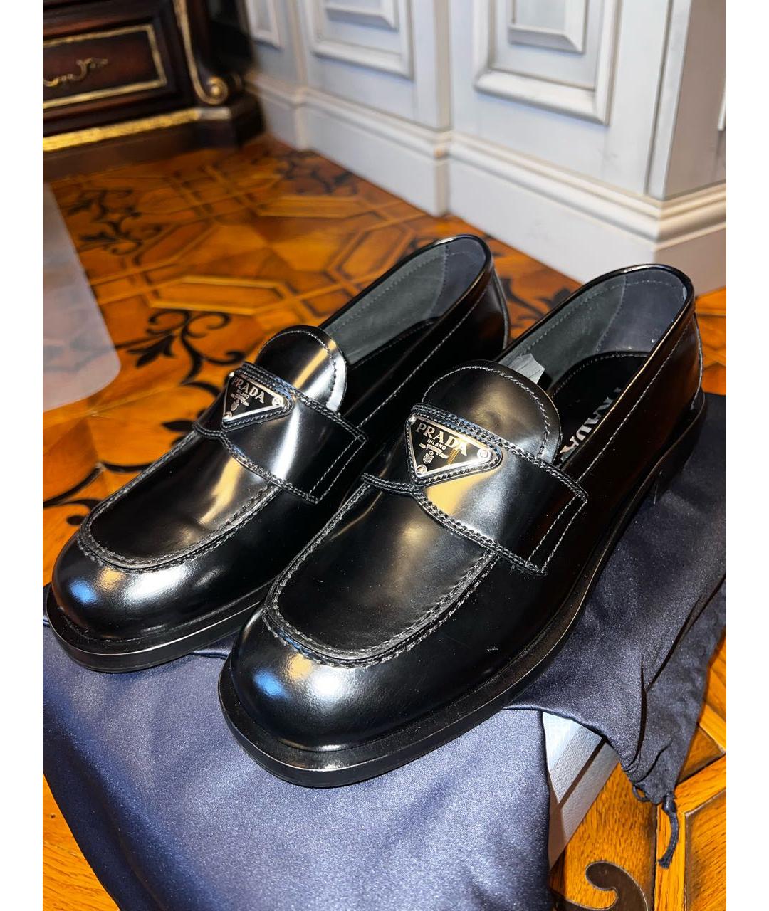 PRADA Черные кожаные лоферы, фото 4