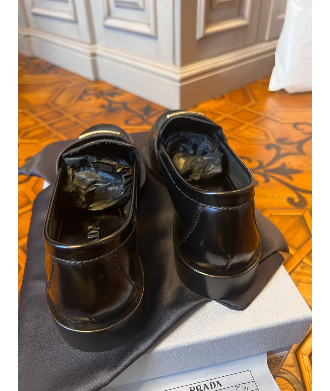 PRADA Черные кожаные лоферы, фото 5