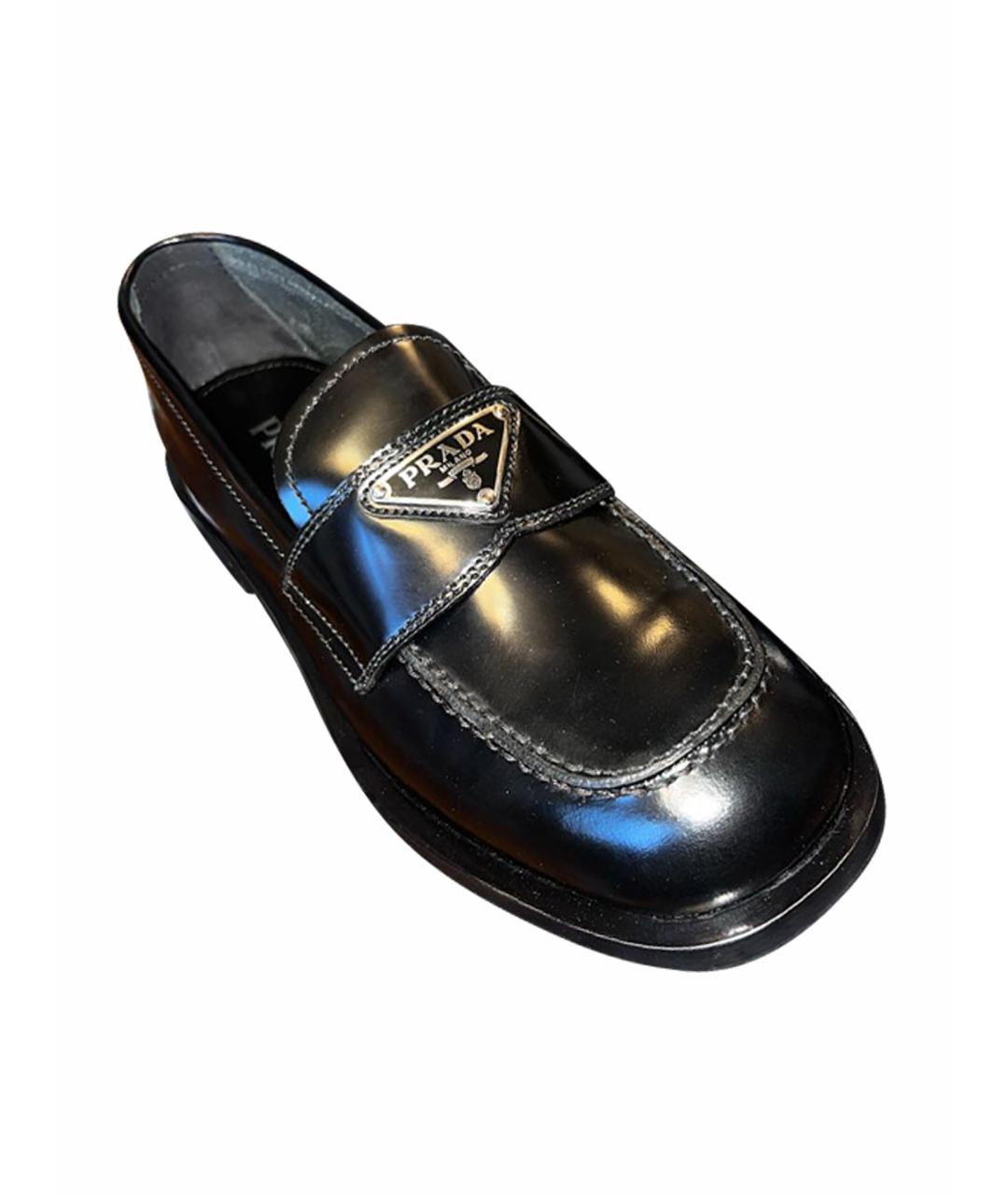 PRADA Черные кожаные лоферы, фото 1