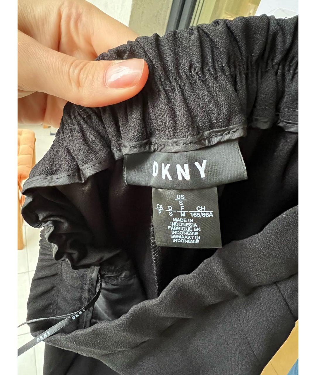 DKNY Черные полиэстеровые прямые брюки, фото 3