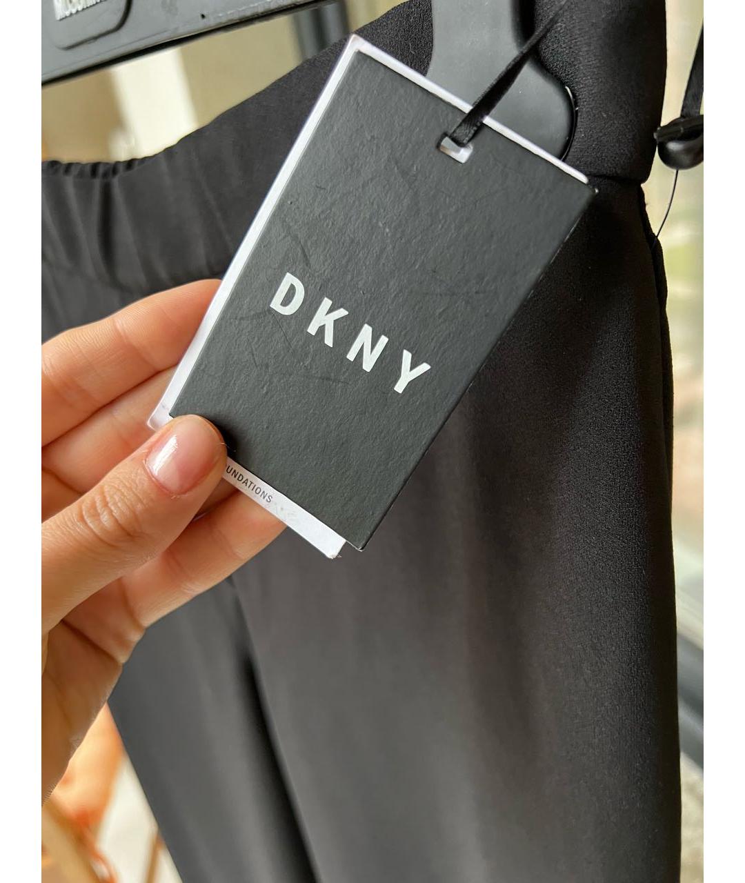 DKNY Черные полиэстеровые прямые брюки, фото 4