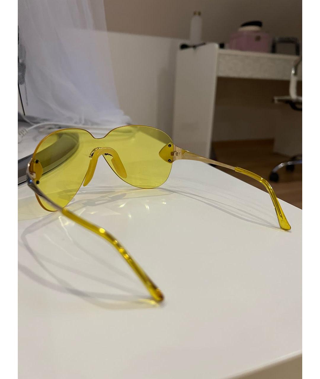 CHRISTIAN DIOR PRE-OWNED Желтые металлические солнцезащитные очки, фото 6