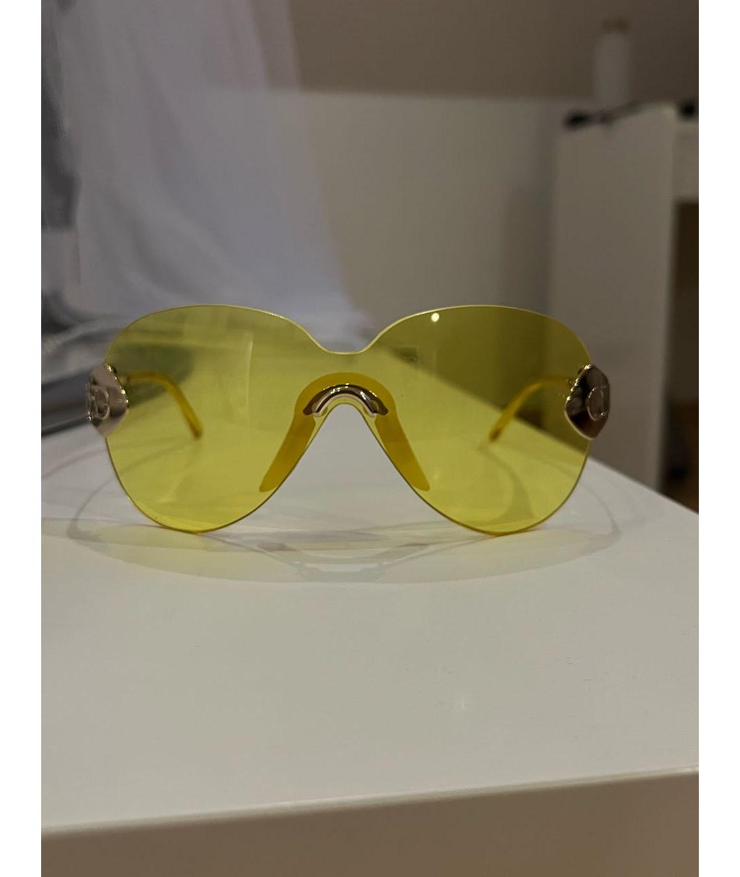 CHRISTIAN DIOR PRE-OWNED Желтые металлические солнцезащитные очки, фото 7