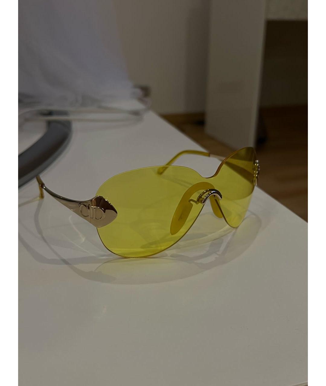 CHRISTIAN DIOR PRE-OWNED Желтые металлические солнцезащитные очки, фото 2