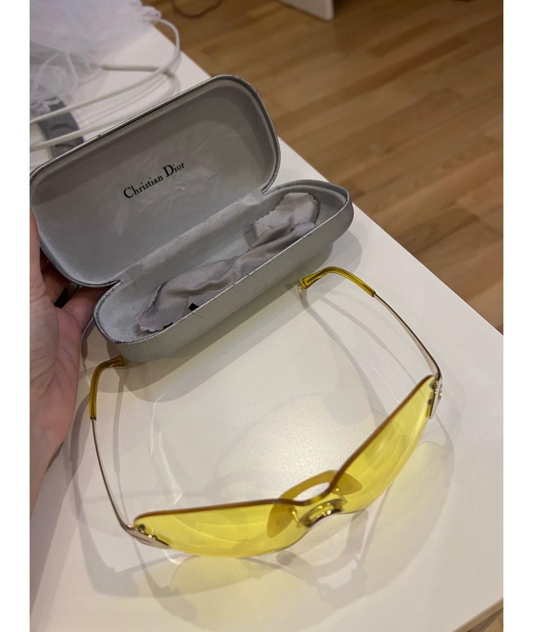 CHRISTIAN DIOR PRE-OWNED Желтые металлические солнцезащитные очки, фото 4