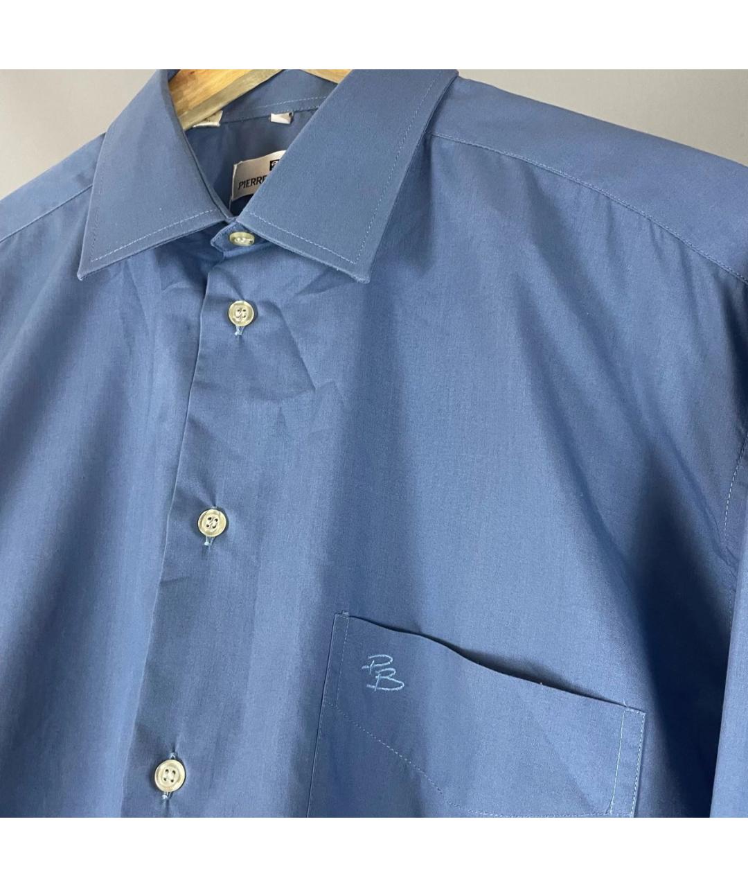 PIERRE BALMAIN Синяя хлопко-полиэстеровая классическая рубашка, фото 2