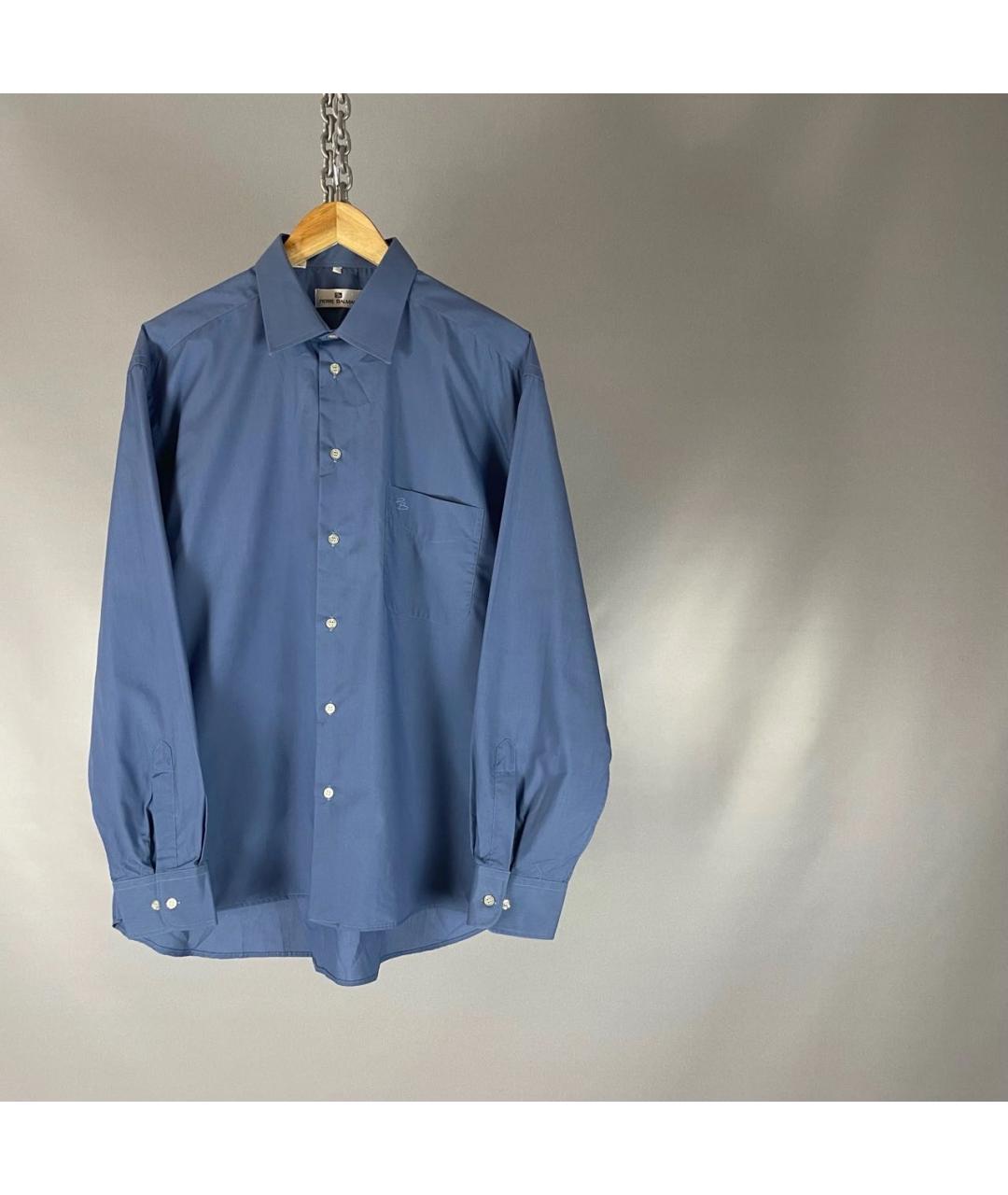 PIERRE BALMAIN Синяя хлопко-полиэстеровая классическая рубашка, фото 6