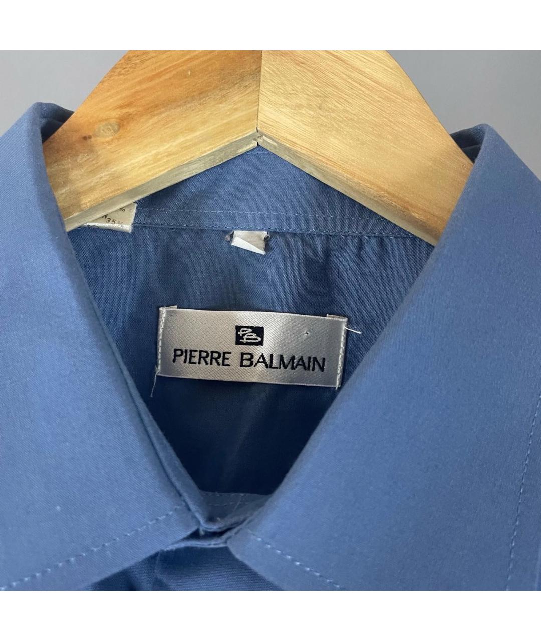 PIERRE BALMAIN Синяя хлопко-полиэстеровая классическая рубашка, фото 3