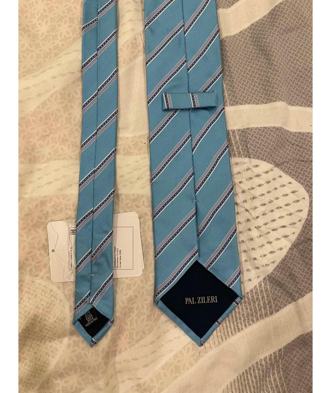 PAL ZILERI Голубой шелковый галстук, фото 4
