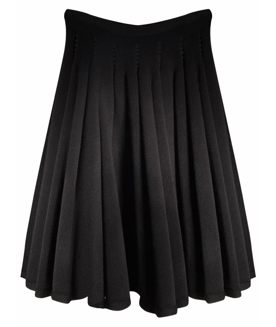 ALAIA Черная шерстяная юбка мини, фото 1