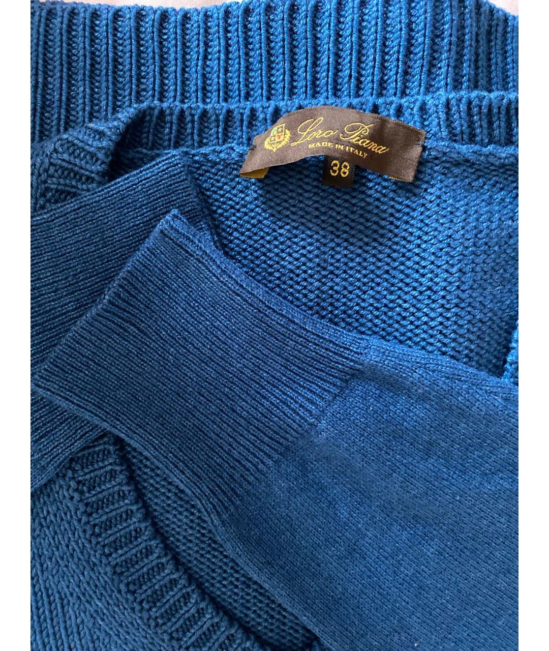 LORO PIANA Темно-синий шерстяной джемпер / свитер, фото 3