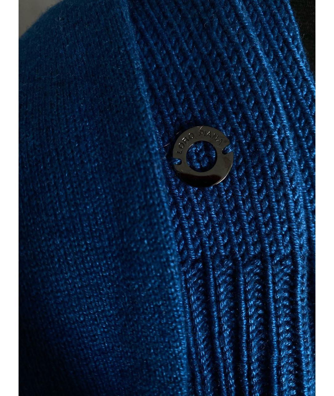 LORO PIANA Темно-синий шерстяной джемпер / свитер, фото 5