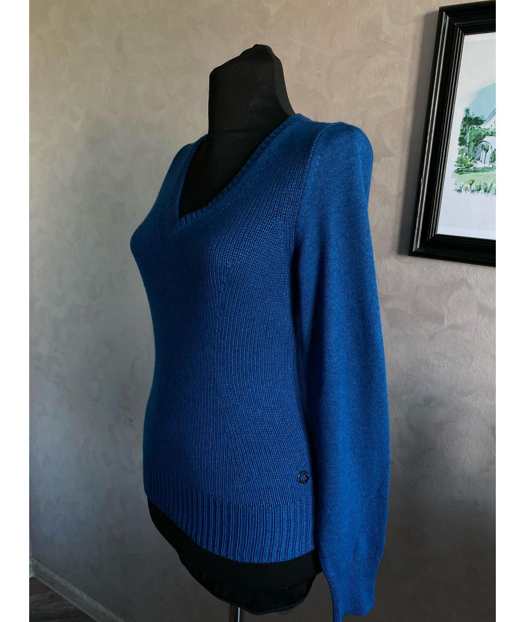 LORO PIANA Темно-синий шерстяной джемпер / свитер, фото 2