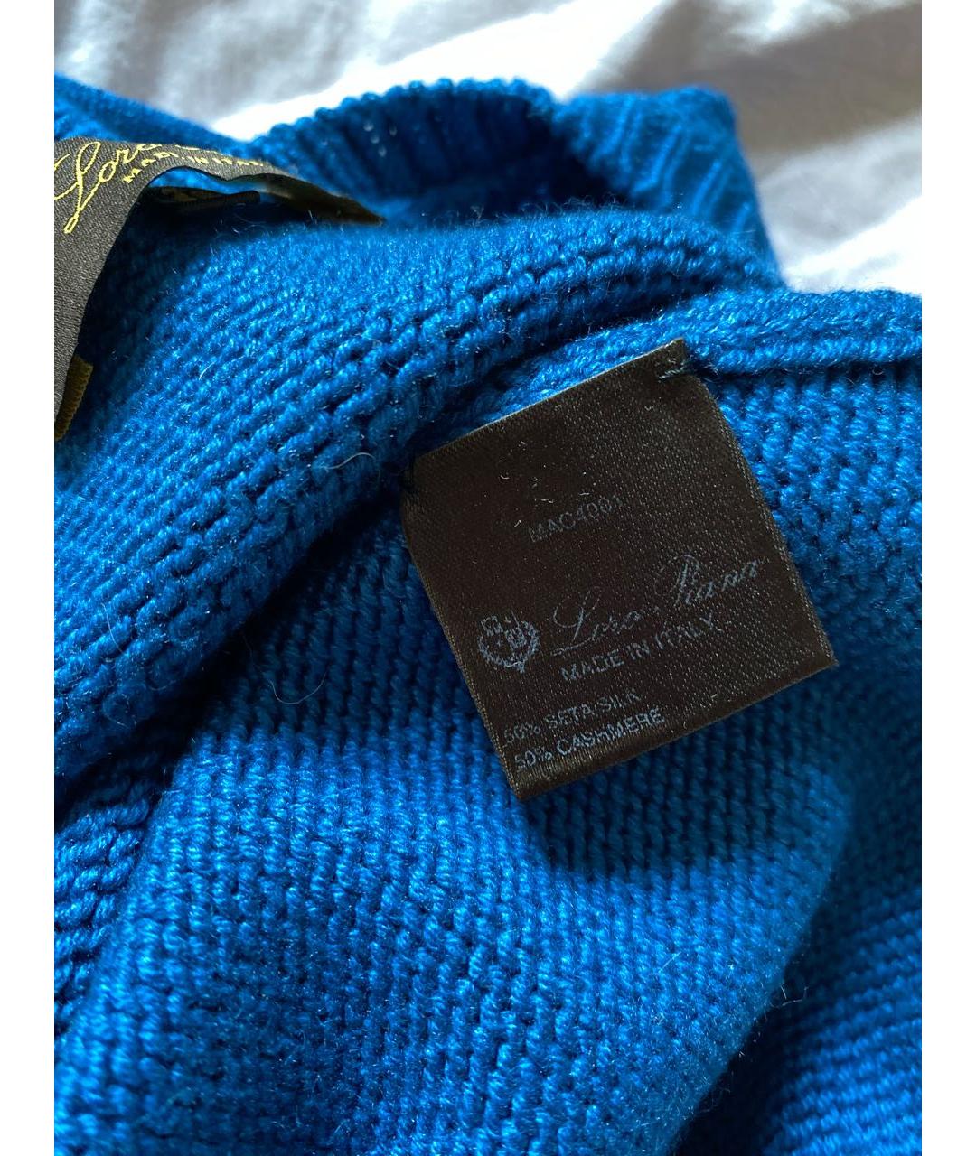 LORO PIANA Темно-синий шерстяной джемпер / свитер, фото 4
